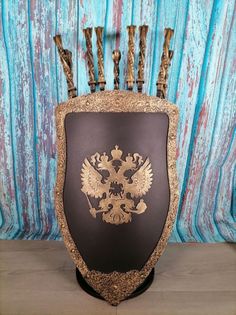 Каминный набор Щит-подставка Герб на 6 шампуров Арарат Shampurs
