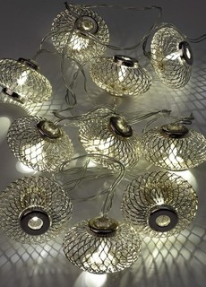 Гирлянда светодиодная «Фонарики» хром 5х3см 10LED тепл. бел. 1.8+0.3м КОСМОС KOC_GIR-B120 Kosmos