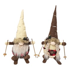 Фигурка новогодняя Гном на лыжах 49 см в ассортименте (цвет по наличию) No Brand