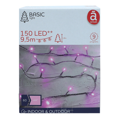 Гирлянда новогодняя Actuel электрическая розовый цвет 150 LED 9,5 м