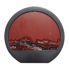 Светильник декоративный, 29 см, пластик/металл, черный, Камин круглый, Fireplace Kuchenland