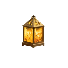 Светодиодная фигурка Luazon Lighting "Золотистый фонарь с лосем и косулей", 6,3х12х6,3 см
