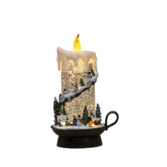 Светодиодная фигура Luazon Lighting "Свеча со снеговиками", 14х23х12 см, ААх3