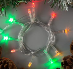 Гирлянда Luazon Lighting Нить, 1,2 м, 12 LED, свеч. мультиколор, фиксинг, 220 V