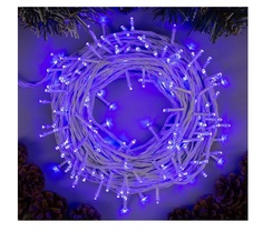 Гирлянда Luazon Lighting "Нить", 20 м, IP44, белая, 200 LED, синее, 8 режимов, 220 В
