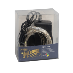 Гирлянда Luazon Lighting "Нить", 10 м, роса, IP20, серебристая, 100 LED, мульти, 12 В