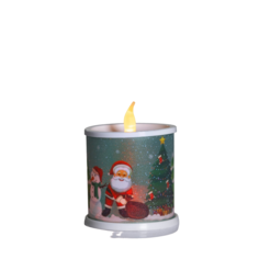 Светодиодная фигурка Luazon Lighting "Свеча с Дедом Морозом и снеговиком", 7,5х10х7,5