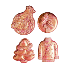 Игрушки на елку Хорошие сувениры "Русский", бордовые с золотом, 4 шт (92991)