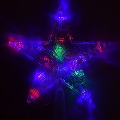 Елочное украшение звезда Снеговичок светящаяся, 20 см, цветная (S1236)