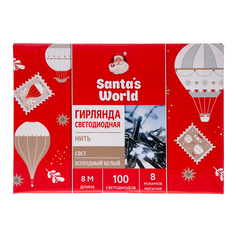 Гирлянда нить Santa’s World 8 м холодный белый 100 ламп