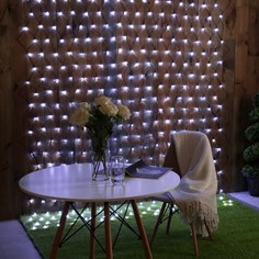 Гирлянда «Сеть» 2x3 м, IP44, УМС, тёмная нить, 384 LED, свечение белое, 220 В Luazon Lighting