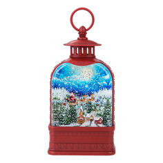 Светильник новогодний LED 20162Дед Мороз пролетает на санях над деревней 9152 теплый белый