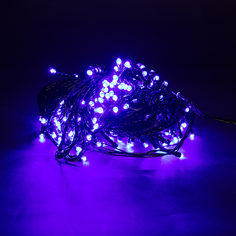 Световая гирлянда новогодняя LED линейная темный провод 4693 13 м синий
