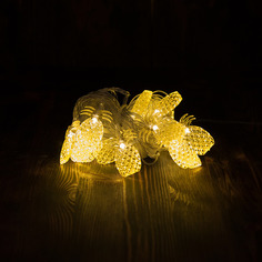 Световая гирлянда новогодняя LED линейная с ананасами 8439 4 м белый теплый