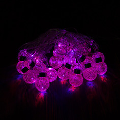 Световая гирлянда новогодняя LED огненный шар 20l 9354 5 м розовый