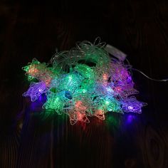 Световая гирлянда новогодняя LED со звездочками из проволоки 9388 4 м разноцветный