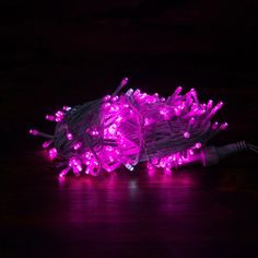 Световая гирлянда новогодняя LED уличная линейная 500l на белом проводе 15269 50 м розовый