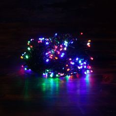 Световая гирлянда новогодняя LED уличная 200l на темном проводе 9359 30 м разноцветный