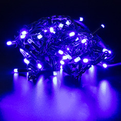Световая гирлянда новогодняя Led Уличная карниз 100l темный провод 6742 3 м синий