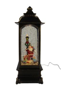 Новогодний светильник Merry Christmas DS-029-2 Дед Мороз у фонаря,карусель 5В/16481
