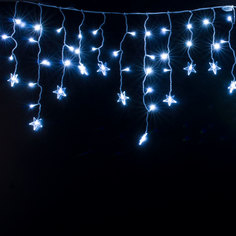 Новогодняя светодиодная уличная гирлянда бахрома Eurosvet 100-102 3*0,6м IP65 белый звезды