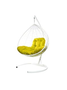 Подвесное кресло белое, Big, ротанг 17801148 желтая подушка No Brand