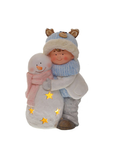 Фигурка новогодняя, Alat Home, Мальчик и снеговик, 742385