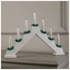 Светильник новогодний Merry Christmas 7277-1 свечи на деревянной подставке горке 39х30