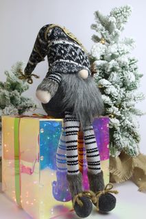 Фигурка новогодняя Merry Christmas 15361-1 Гном сидячий черный 60 см