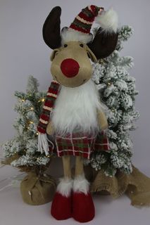 Фигурка новогодняя Merry Christmas L318-S, 15366 Олень в юбке 55см 1шт