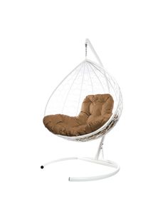 Подвесное кресло белое Big, ротанг 23071445 ротанг бежевая подушка No Brand