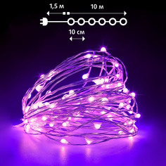 Гирлянда Нить SH Lights LDM100PK, 10 м, 100 минисветодиодов, розовый