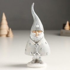 Новогодний сувенир NoBrand 9498822 Дед Мороз в серебристом наряде, 5х6,5х15,5 см
