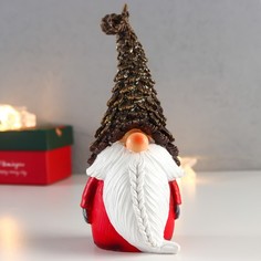 Новогодний сувенир NoBrand 7546492 Дедушка Мороз борода с косичкой 16,5х7х6 см