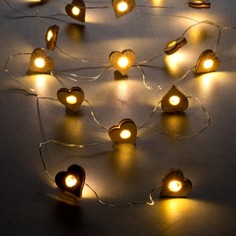 Гирлянда Нить Роса с насадками Сердце Luazon Lighting 9643060 2 м свечение тёплое белое