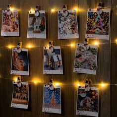 Гирлянда Нить Роса с насадками Снеговик Luazon Lighting 9643067 2 м свечение тёплое белое