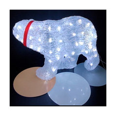 Фигурка светодиодная Волшебная страна Белый медведь 106186, 50 LED ламп, 46x16x26 см