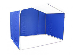 Торговая палатка Митек Домик 2х2 м из трубы 25 мм, бело-синяя