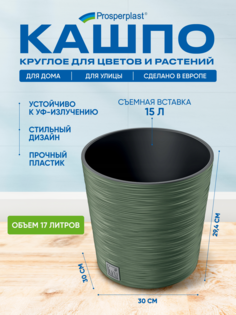 Кашпо Prosperplast PPDFR300-5615C 1шт зеленый