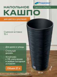 Кашпо Prosperplast PPDFRH300-S433 антрацит 1 шт