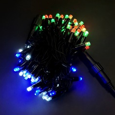 Гирлянда Нить Sh Lights LD100, 10 м разноцветная черный провод, соединяемая, уличная