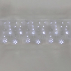 Гирлянда NEON-NIGHT Бахрома со снежинками 2,4х0,9м, 150LED, белый, с контроллером 255-075
