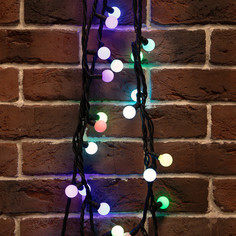 Гирлянда NEON-NIGHT Мультишарики O17,5 мм, 10 м, черный каучук, 80 LED, цвет RGB 303-679