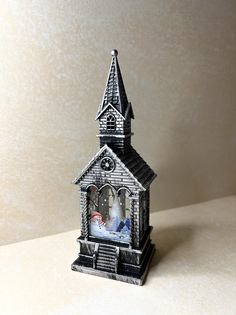 Новогодний Светильник-Фонарь Church BZR45, Черный цвет, 17 см, 4.5 В, желтый теплый