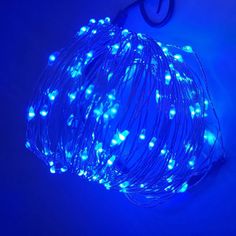 Новогодняя гирлянда Merry Christmas леска 200LED роса синяя 8 режимов 20м 9333