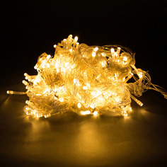 Новогодняя гирлянда Merry Christmas штора 320LED тёплый белый прозрачный провод 3мх2м 7683