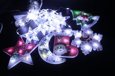 Новогодняя гирлянда Merry Christmas бахрома Ёлка,звезда,луна,сапог,снежинка 10LED белая 3м