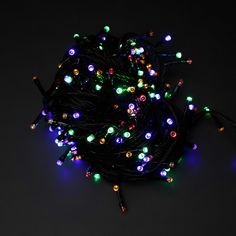 Новогодняя гирлянда Merry Christmas линейная разноцветная тёмный провод 22м 4703