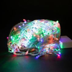 Новогодняя гирлянда Merry Christmas линейная разноцветная прозрачный провод 22м 7301