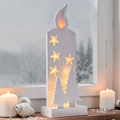 Фигурка новогодняя со светодиодной подсветкой Хит-декор Свеча 07655